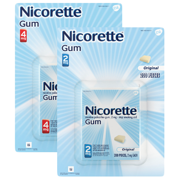 Nicorette Quit Smoking Aid 2mg or 4mg, Original Flavor Gum, 200 Pieces Nicorette Quit Smoking Aid 2mg or 4mg, Original Flavor Gum, 200 Pieces