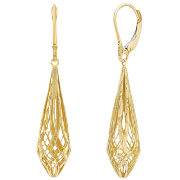 14kt Gold Filigree Teardrop Dangle Earrings 14kt Gold Filigree Teardrop Dangle Earrings
