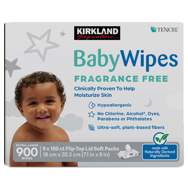Kirkland Signature Baby Wipes Fragrance Free, 900-Count Kirkland Signature Baby Wipes Fragrance Free, 900-Count
