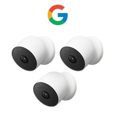 Google Nest Cam (Outdoor or Indoor Battery), 3-Pack