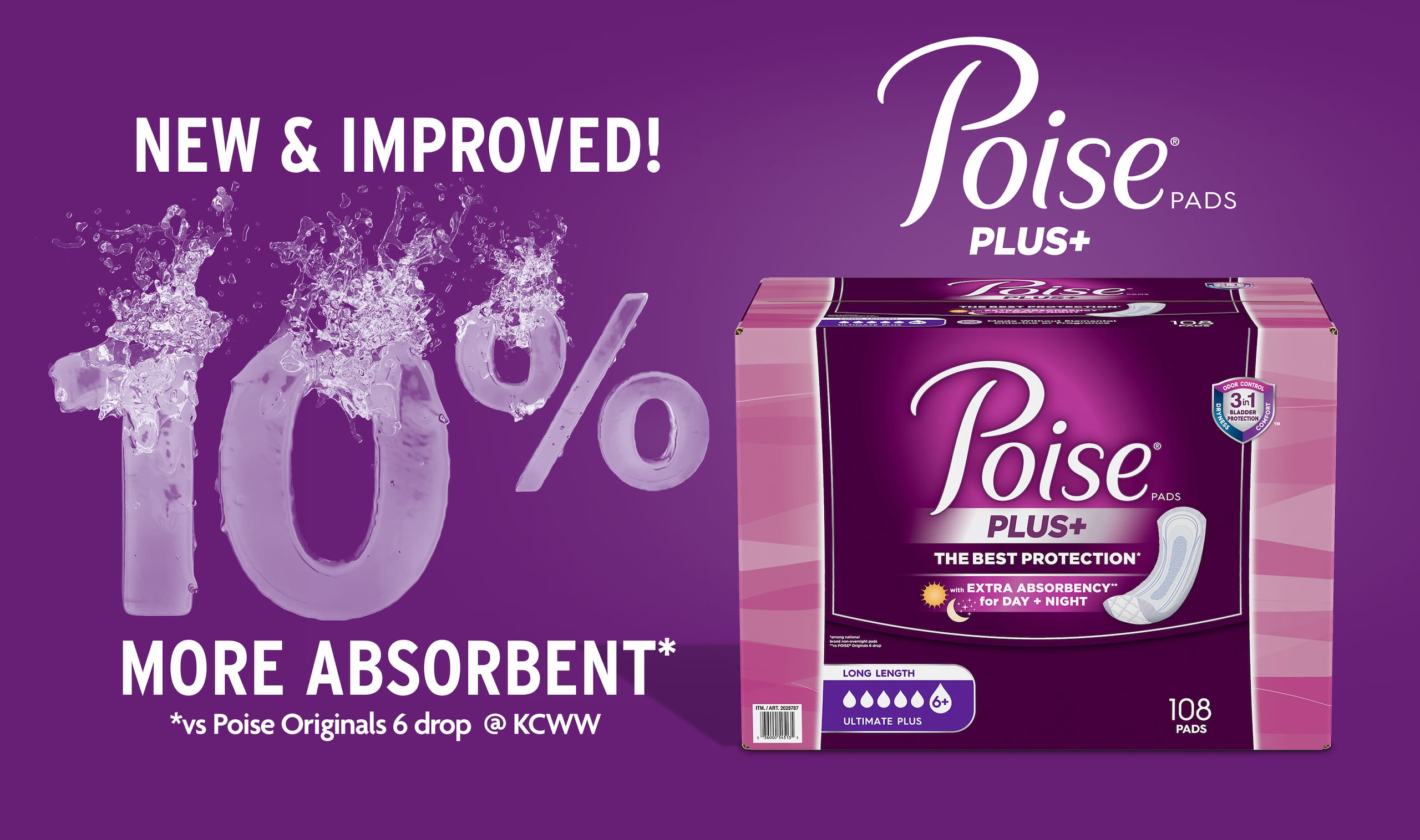 New and Improved ! 10% More absorbent vs Poise Originals 6 drop. Poise Pads Plus