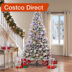 7.5’ Pre-Lit Glitter Flocked Artificial Christmas Tree