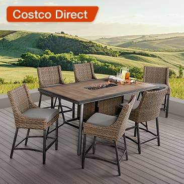 Agio Portland 7-Piece High Fire Outdoor Dining Set