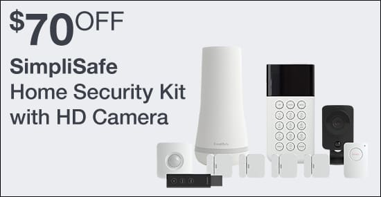 $70 OFF SimpliSafe Home Security Kit with HD Camera