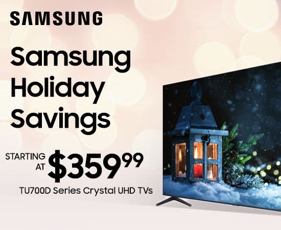 Save big on Samsung TVs Starting at $629.99