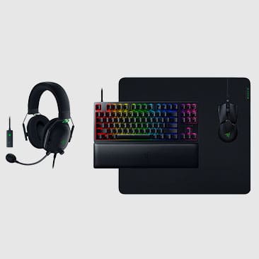 Razer PC Gaming Bundle with Huntsman V2 Tenkeyless Keyboard, Blackshark V2 Headset, Viper Ultimate Mouse and Gigantus Mouse Pad