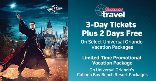 3-Day Tickets Plus 2 Days Free On Select Orlando Vacation Packages. Limited-Time Promotional Vacation Package On Universal Orlando's Cabana Bay Beach Resort Packages