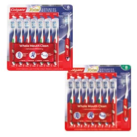 Colgate Soft AND/OR Medium Total Advanced Whitening Toothbrushes