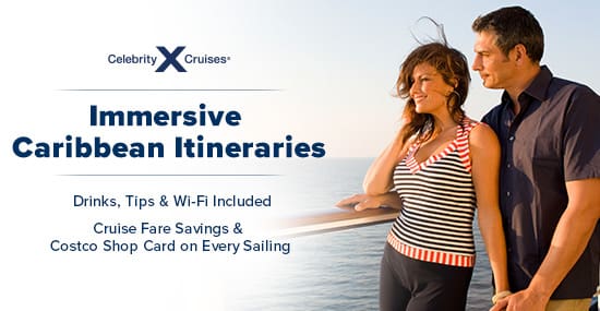 Immersive Caribbean Itineraries. Drinks, tips and Wi-Fi included. Cruise fare savins and Costco Shop Card on Every Sailing
