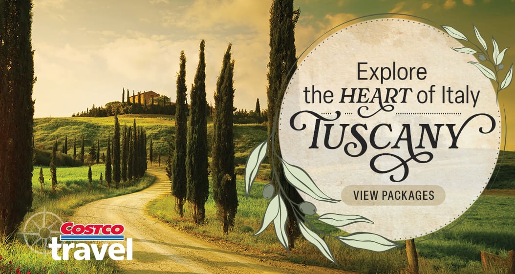 Costco Travel. Explore the Heart of Italy. Tuscany. View Packages