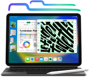 iPad connected to Magic iPad Keyboard Folio and running Office 365 app
