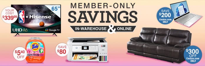 Member only savings. In warehouse and online.