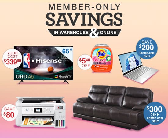 Member only savings. In warehouse and online.