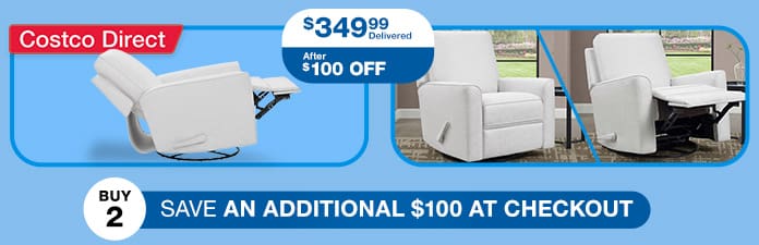 $349.99 Delivered After $100 OFF Paxley Recliner Chair. buy 2 and Save an additional $100 at checkout