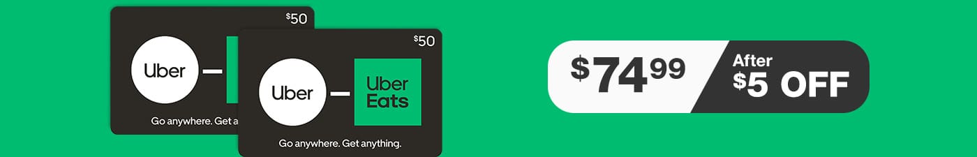 Uber - Two $50 eGift Cards $5 OFF