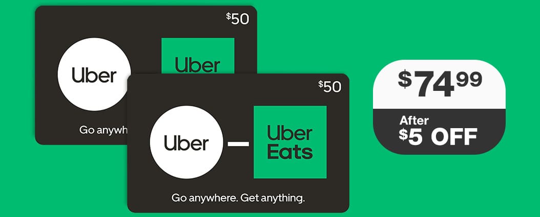 Uber - Two $50 eGift Cards $5 OFF