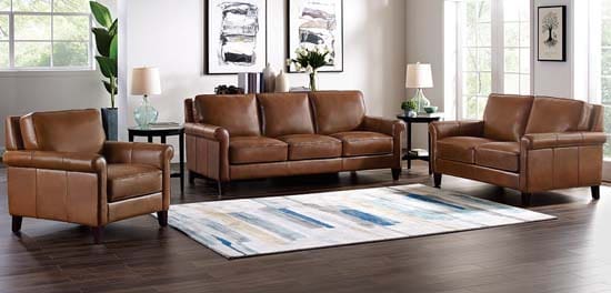 Larsen 3-Piece Top Grain Leather Set