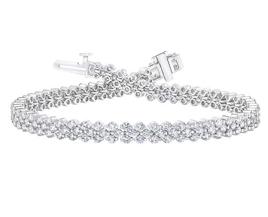 Round Brilliant 3.50 ctw VS2 Clarity, G Color Diamond 14kt White Gold Bracelet