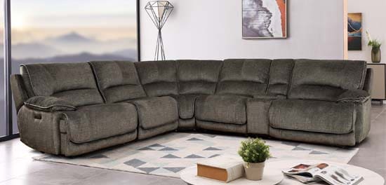 Redding 6-Piece Fabric Power Reclining Sectional with Power Headrest
