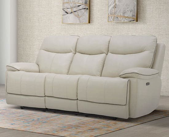 Messina Leather Power Reclining Sofa with Power Headrests