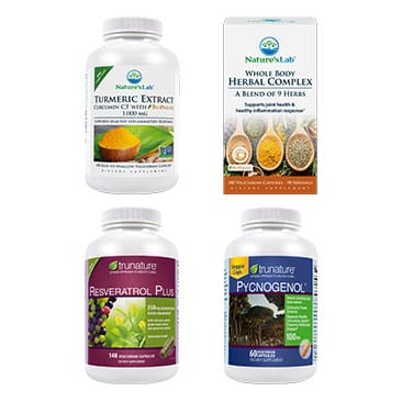 trunature Turmeric Extract 1000 mg, Whole Body Herbal Complex, Resveratrol Plus or Pycnogenol 100 mg