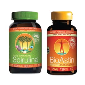 Pure Hawaiian Spirulina 3000 mg OR BioAstin Hawaiian Astaxanthin 12 mg