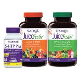 Natrol 5-HTP Plus Mood & Relaxation 100 mg OR JuiceFestiv Daily Fruit & Veggie