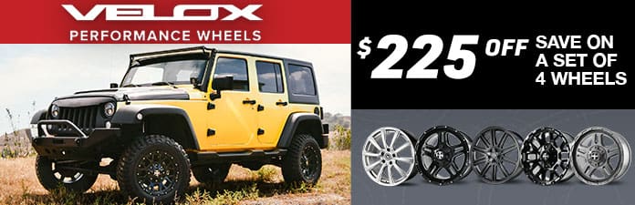 Velox performance wheels. $225 OFF - save on a set of 4 wheels