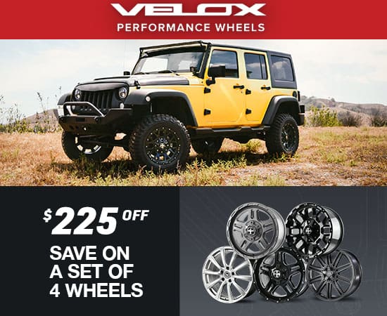 Velox performance wheels. $225 OFF - save on a set of 4 wheels