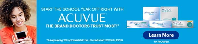 Start the school year off righ twith Acuvue. The brand doctors trust most. Learn More. RX Required