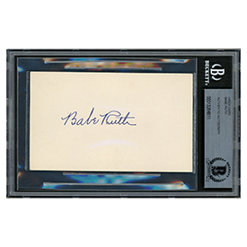 Babe Ruth Autographed 3x5 Index Card NY Yankees Auto Grade 10 Pristine