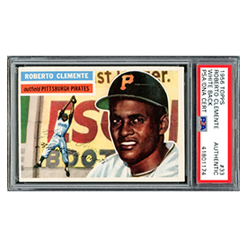 Roberto Clemente Autographed 1956 Topps Card #33 PSA/DNA