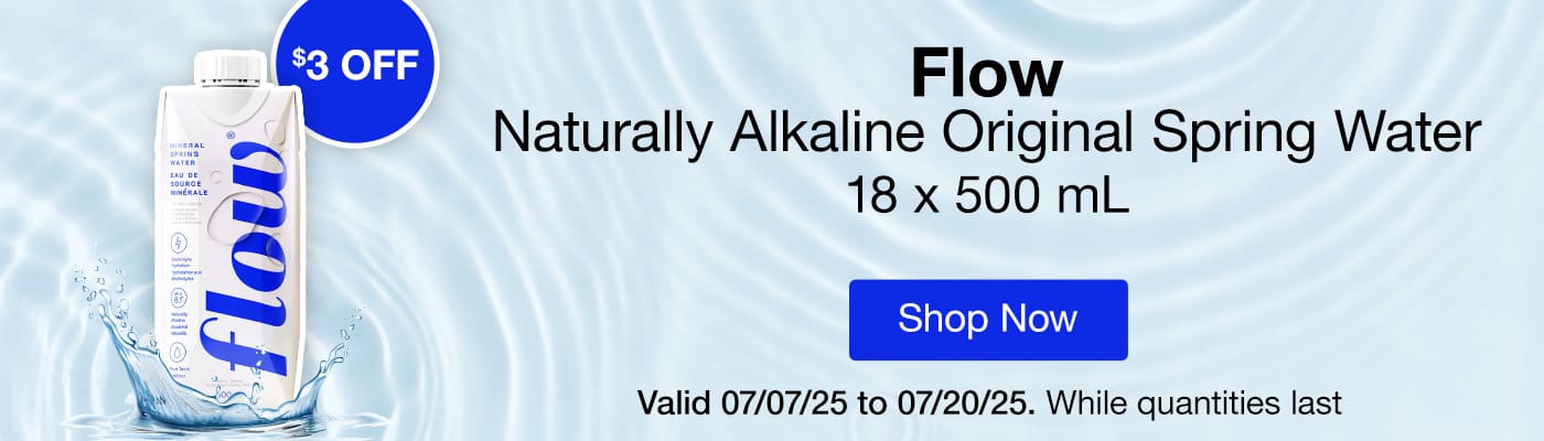 Flow Naturally Alkaline Original Spring Water, 18 x 500 mL
$3 OFF 
Valid 07/07/25 to 07/20/25
Shop Now 
While quantities last