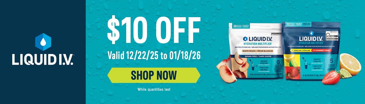 Liquid I.V.
$10 OFF
Valid 12/22/25 to 01/18/26
Shop Now
While quantities last