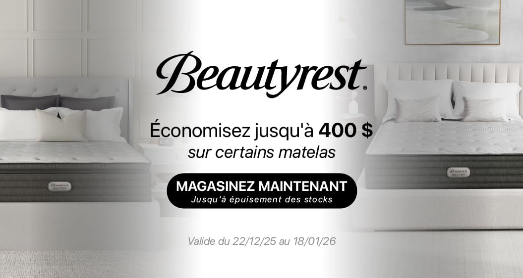 Beautyrest.

Économisez jusqu'à 400 $ sur certains matelas

MAGASINEZ MAINTENANT
Jusqu'à epuisement des stocks

Valide du 22/12/25 au 18/01/26