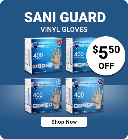Sani Guard vinyl gloves
$5,50 OFF
Shop Now
