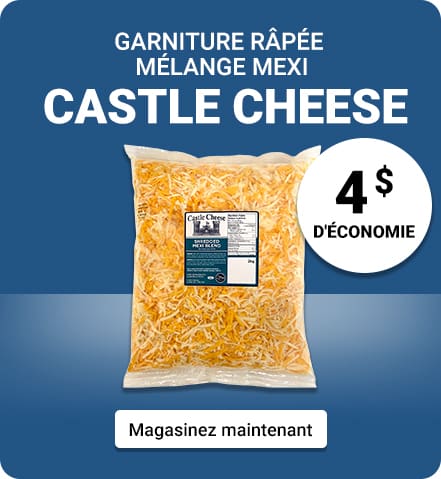 Garniture râpée mélange
mexi Castle Cheese 
4 $ d'économie
Magasinez maintenant 