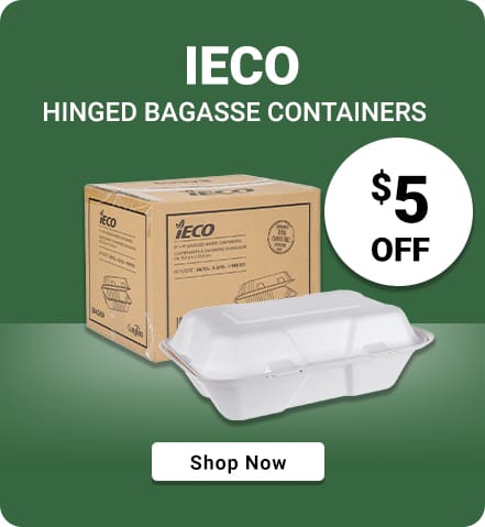 iECO hinged
bagasse containers 
$5 OFF
Shop Now