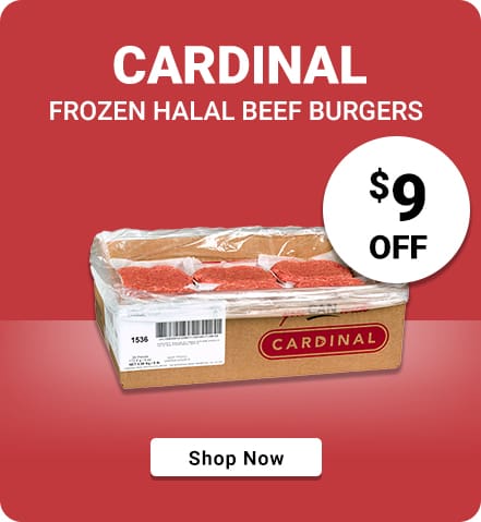 Cardinal frozen halal beef burgers
$9 OFF
Shop Now