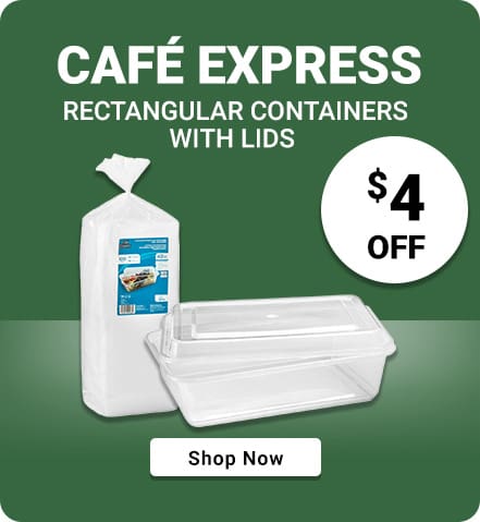 Café Express rectangular containers with lids 
$4 OFF
Shop Now