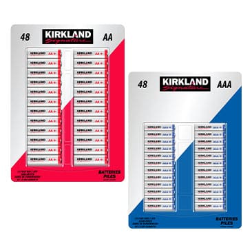 Kirkland Signature AA or AAA Alkaline Batteries