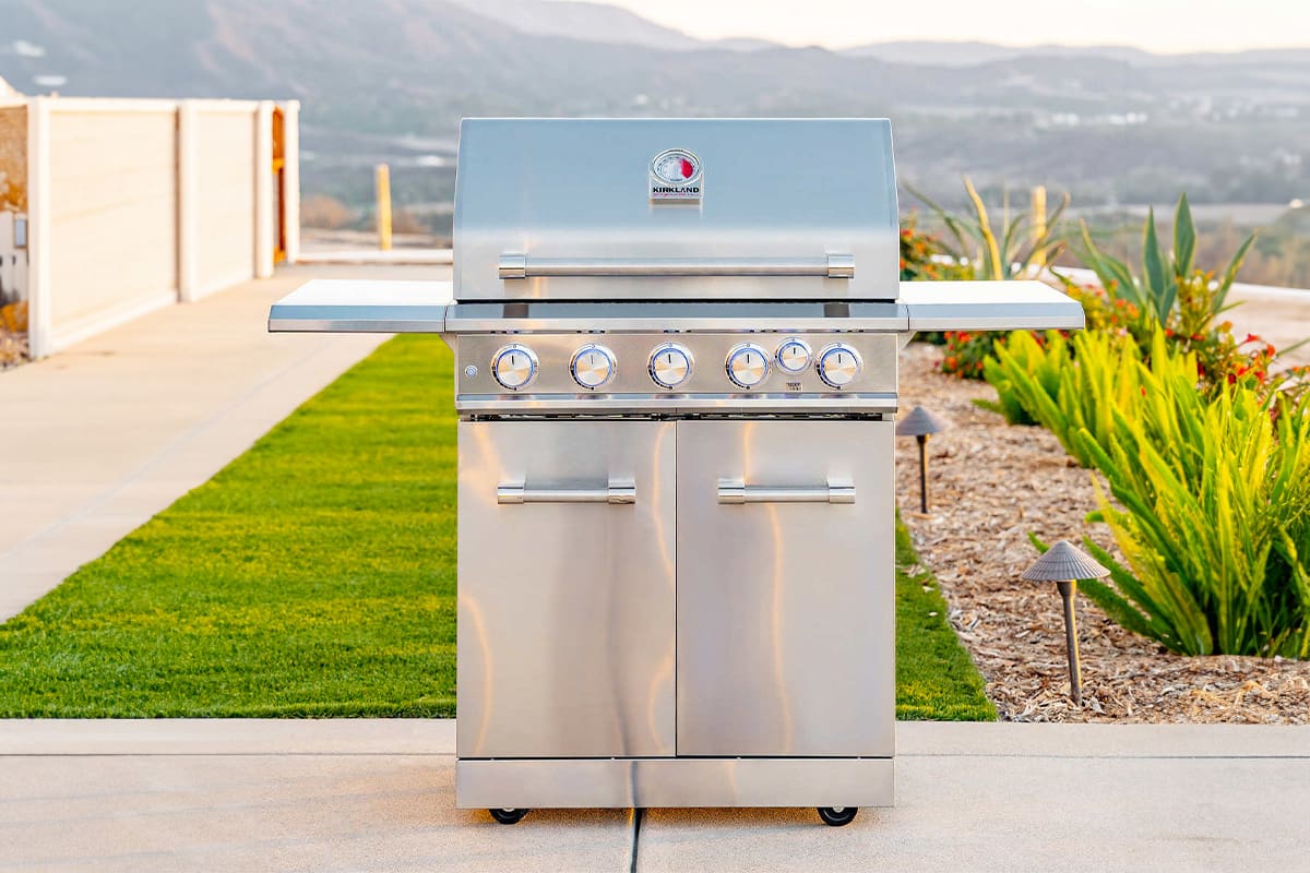 Propane barbecue on a patio