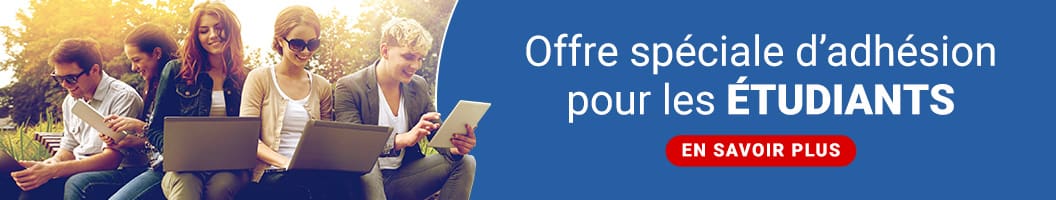 Offre spéciale d’adhésion pour les étudiants. En savoir plus.