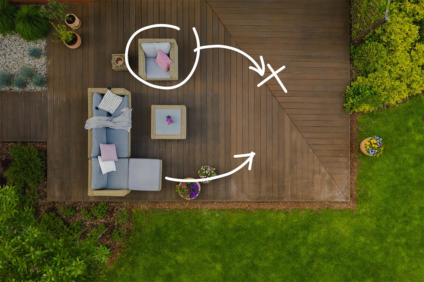 Patio furniture layout plan