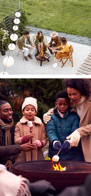 People around a fire pit