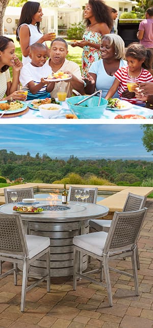 Outdoor dining scene