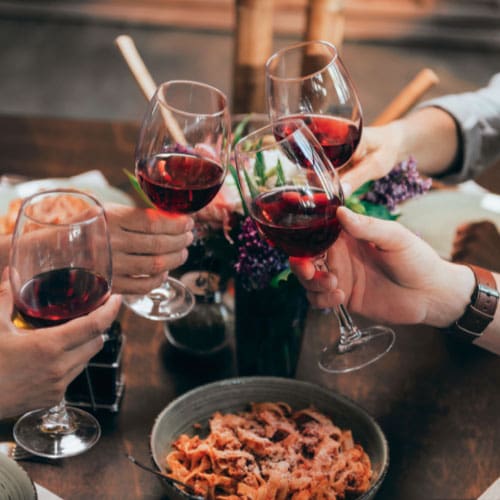 glasses of red wine