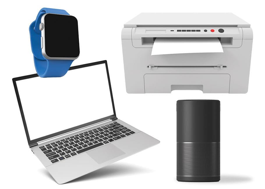 laptop, smart watch, printer