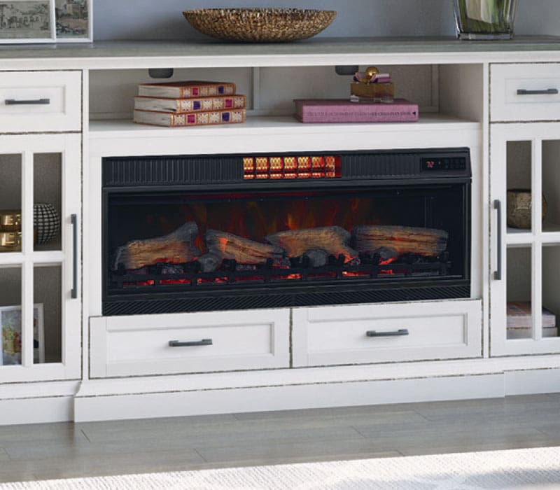 Sloan White Media Fireplace