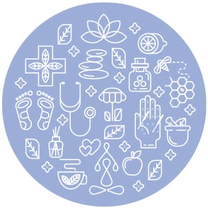 illustration of health symbols